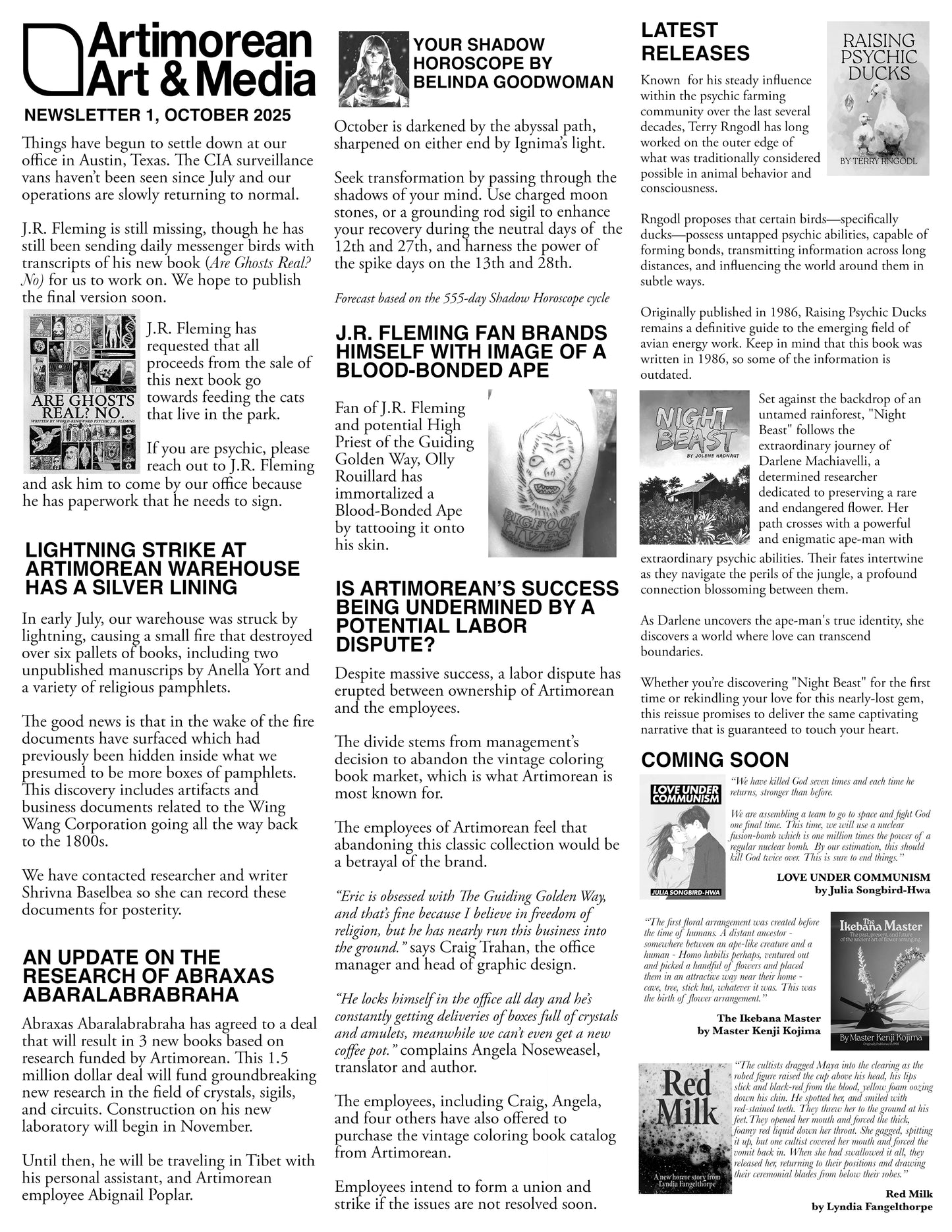 Artimorean Newsletters